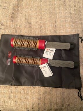 CHI Turbo Round Hair Brush Duo - Red & Gold
